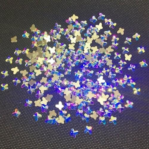 50Pcs Spring Butterfly Nail Art Rhinestones Bow Decorations Ab Charms Decors 3d Rainbow Diamond Manicure Glitter Jewels Supplies