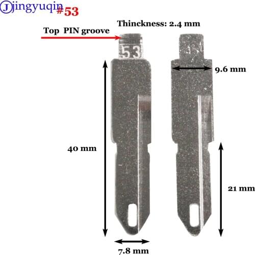 1pcs Uncut Metal NO. 53 Scale Blank Car Key KD MINI/KD900/VVDI Remote Blade NE72 for Peugeot 206 207/Citroen C2/07 Picasso