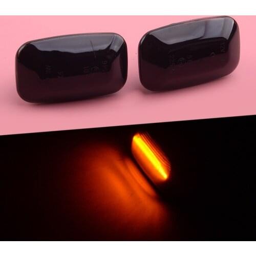 1Pair Side Fender Marker Turn Signal Light Lamp Black Lens Fit For Toyota Land Cruiser 70 80 100 Series 1998-2004 2005 2006 2007