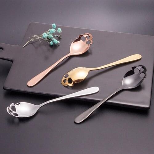 1PCS Skull Spoon Coffee Teaspoon whipped coffee Steel Mixing Dessert Novelty Drink Tableware Kitchen Tools koffielepeltjes