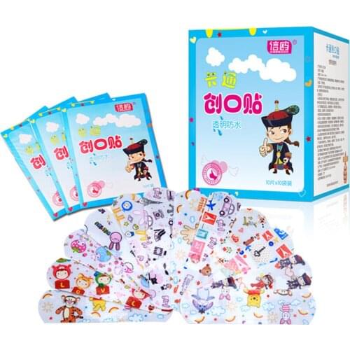 100pcs Waterproof Breathable Cute Cartoon Band Aid Hemostasis Adhesive Bandages First Aid Emergency Kit For Children Skin Care