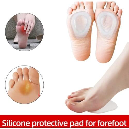 2pcs Elastic Silicone Forefoot Silicone Shoe Pad Insole High Heel Soft Orthopedic Insole Anti-Slip Foot Cushions