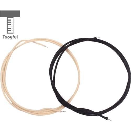 2 Pieces Vintage Style Single-conductor Braided PushBack Guitar Wire Guitar Replacement Parts Black White