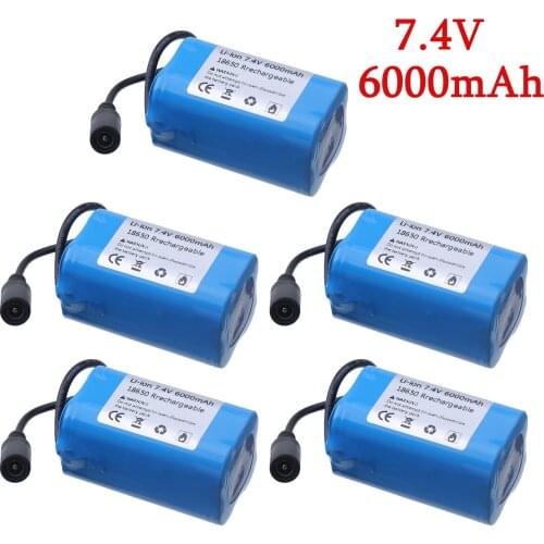 2011-5 T188 T888 C18 V007 Remote Control RC Fishing Hook Bait Boat battery Spare Part 7.4V 6000Mah 18650 battery Accessories