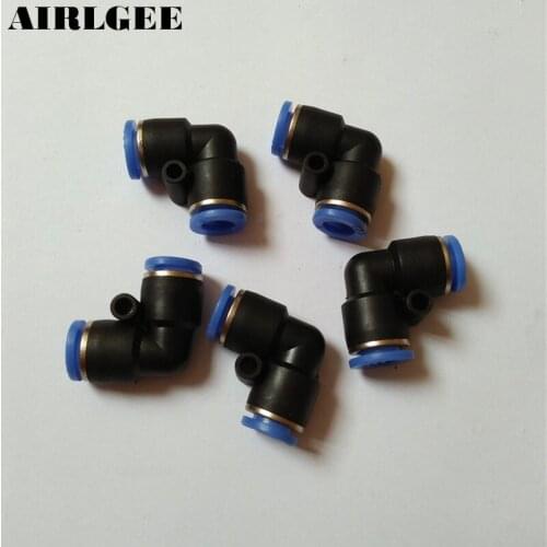 5pcs 8mm to 8mm Pneumatic Elbow Tube L Shape Right Angle Quick Fitting Connector Free shipping