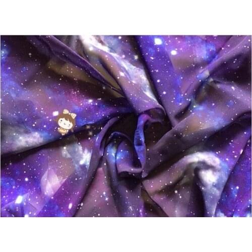 50*140cm Night sky starry chiffon cloth bjd doll clothes fabric DIY handmade clothing material drapery cloth curtain skirt cloth
