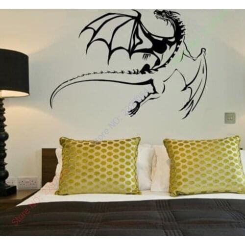 Free Shipping Dragon Vinyl removable wall stickers Wall Art Mural Home Decor 3D Wall sticker for kids room