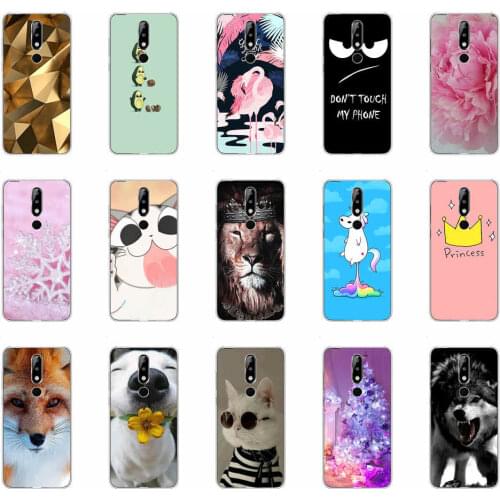 Phone Case For Nokia 5.1 Plus Soft Silicone TPU Ultra Thin Flower Floral Painted Back Cover For Nokia 5.1 Plus Case