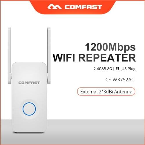 COMFAST CF-WR752AC 5Ghz Dual Band dual antenna Long Range Wifi Repeater 1200Mbps Access point WiFi extender WIFI router Booster
