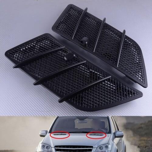 DWCX 1Pair Right Left Bonnet Hood Air Vent Grille Mesh w/ Nozzle Washer Cover fit for Mercedes W164 ML350 ML550 2008-2010 2011