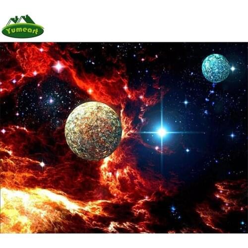 DIY Square DrillDiamond Painting Planet Interstellar Space Cross Stitch Diamond Mosaic Diamond Embroidery Pattern Rhinestone Kit