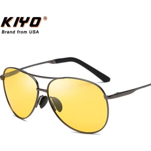 KIYO Brand 2020 New Men Oval Photochromic Polarized Sunglasses Metal Classic Sun Glasses High Quality UV400 Driving Eyewear 2694