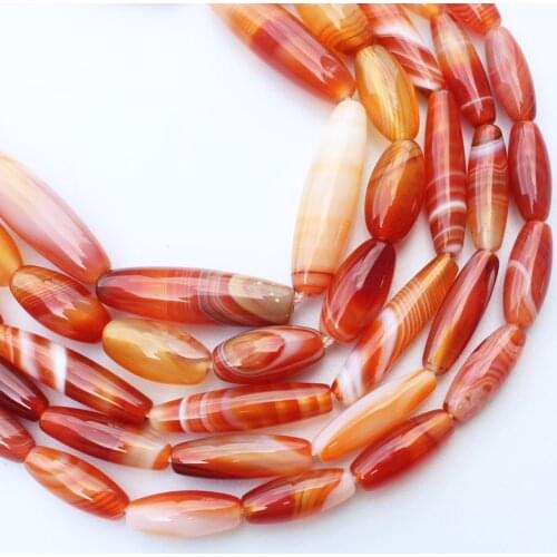 Red Stripe Agate Oval shape Beads , 15inch per strand 4-30mm , For DIY Jewelry Making