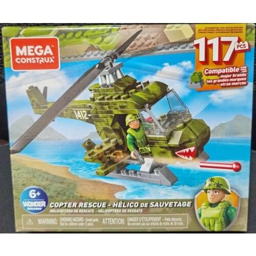 Mega Construx Set 117pcs Wonder Builders Copter Rescue New In Box