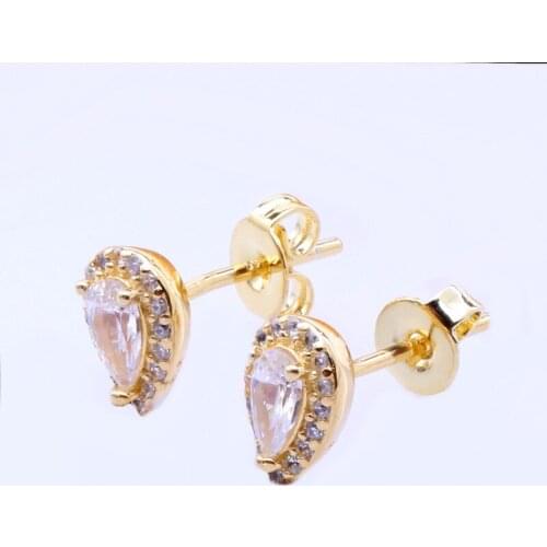 Original S925 Sterling Silver Pan Earring Creative Gold-plated Teardrop Earrings For Women Wedding Gift Fashion Jewelry