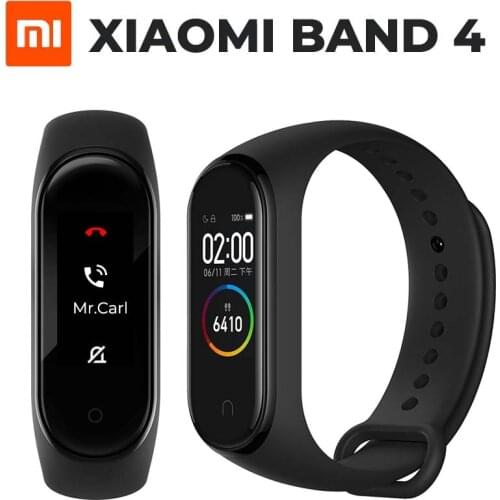Original Xiaomi Mi Band 4 Bluetooth 5.0 Wristband Fitness Bracelet AMOLED Color Touch Screen Music AI Heart Rate