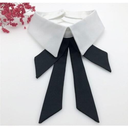 Women Girls Fake Collar Detachable Lapel Blouse Neck Bow Tie False Collar Choker Decorative for Female Clothes