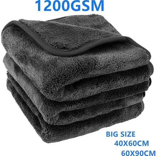 40x60cm 60x90cm Car Wash Microfiber Towel Plush Cleaning Drying Cloth Car Care Cloth Detailing Polishing