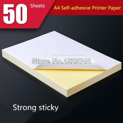 50 Sheets A4 Laser Inkjet Printer Copier Craft Paper White Self Adhesive Sticker Label Matte Surface Paper Sheet