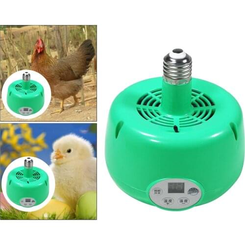 Durable 300W Safe Chicken Coop Pet Heater Livestock Heating Lamp Fan Tool 220V Automatic Temperature Control LED Light