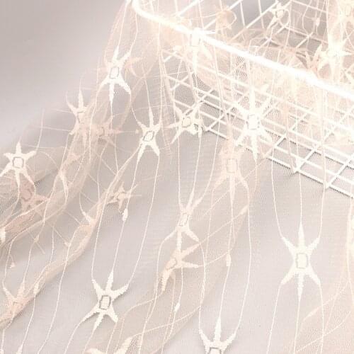 Hexagon star flower Soft touching Net tulle mesh lace fabric French Lace trim DIY Wedding Dress Decoration Accessories