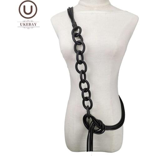 UKEBAY New Handmade Luxury Necklaces For Women Rubber Jewelry Black Statement Necklace Fashion Clothes Chain Gothic Accessories