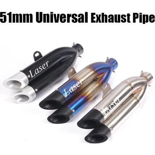 51mm Universal SC Laser Motorcycle Exhaust Pipe Motorbike Escape Moto Racing Modified For Yoshimura K15 MT09 RC390 Z1000 CBR R6