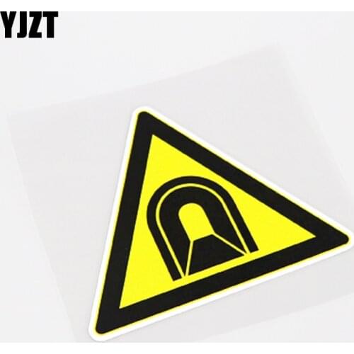 YJZT 12CM*10.1CM Warning Mark Be Careful Tunnel Car Sticker Decal PVC Waterproof 13-0874