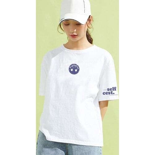 NEW Summer S-2XL T Shirt Women Cute Simplicity T-Shirt 100%Cotton Women Tshirts O Neck Short Sleeve Tee Loose White Tops