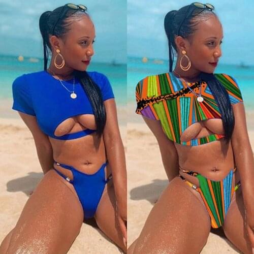 Swimsuit hot spring push up bikini summer womens hollow out split bikini high waist swimsuit 2021Dziewczyna w kostiumach