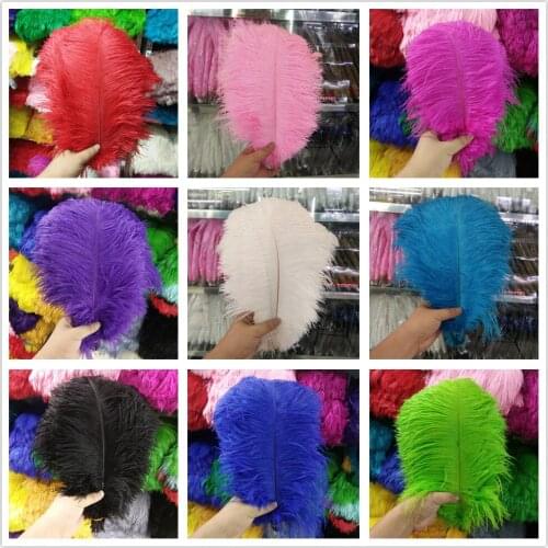 Multicolor Choice Beautiful 50pcs Ostrich Feathers 35-40 cm/14-16 inch For Crafts Plumes Jewelry Making Wedding Decoration
