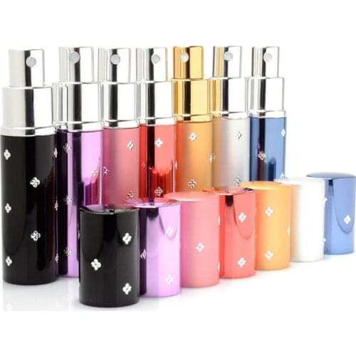 100pcs 5ML 10ML Portable Aluminum Mini Refillable Perfume Empty Spray Bottle Atomizer Pump Case for Traveling and Outgoing