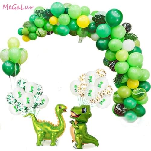 11pcs Dinosaur Latex Balloons Kids Birthday Dino Foil Ballons Jungle Party Theme Decoration Globos Baby Shower Party Supplies