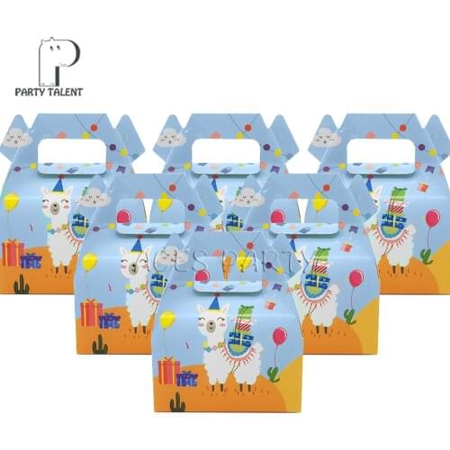 24pcs/lot Candy Box Cake Box for Kids Llama Alpaca Theme Party Baby Shower Birthday Party Decoration Party Favor Supplies