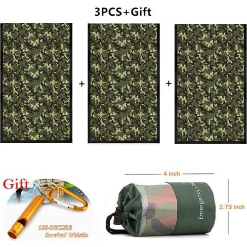 3PCS Emergency Sleeping Bag-Thermal Use As Emergency Bivy Sack,Survival Sleeping Bags,Mylar Emersency Blanket for Camping,Hiking