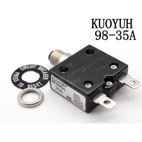 3Pcs Taiwan KUOYUH 98 Series-35A Overcurrent Protector Overload Switch