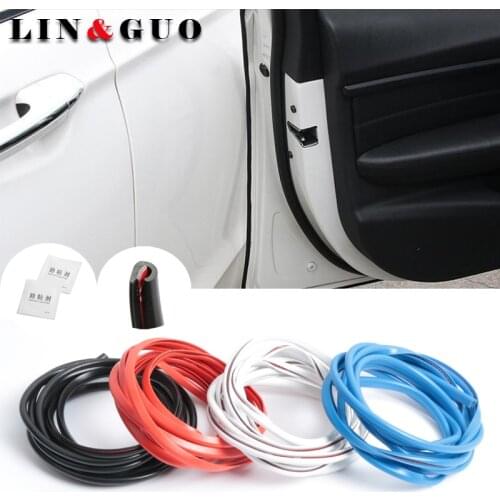 5M Car Styling Strips Car Door Edge Rubber Scratch Protector Sticker For Volkswagen VW JETTA PASSAT POLO TIGUAN CADDY GOLF GTI