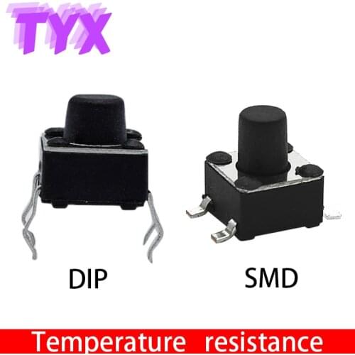 50PCS SMD DIP 4.5*4.5 Mini Tactile Touch Button Micro Switch 4.5x4.5x3.8/4.3/5/6/7/8/9MM Momentary Button 4Pin