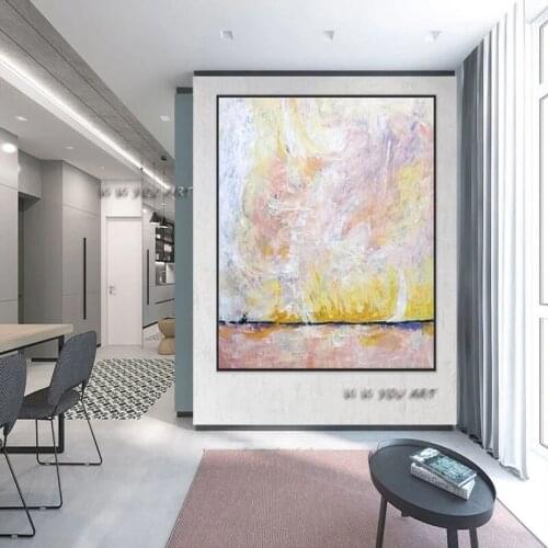 Abstract Painting Original Large Canvas Wall Art Expressionism Bright Color Modern Vertical Rectangle Decoration Living Room