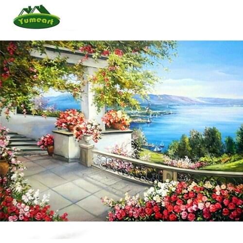 New DIY 5D diamond embroidery landscape pattern full rhombus rhinestones pasted painting cross-stitch kits mosaic hobby crafts