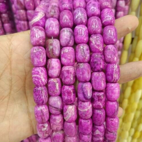 About 10x14mm Natural Stone Beads For Jewelry Making Barrel shape Loose Stone Beads DIY Bracelet Necklace Accessories 15