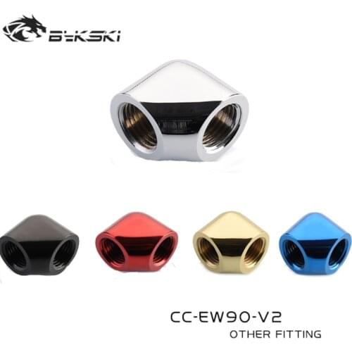 Bykski CC-EW90-V2 PC Accessories Angle G1/4'' 90 Degree Metal Fitting For Water Cooling Cooler Hard Tube,Double Female Fitting