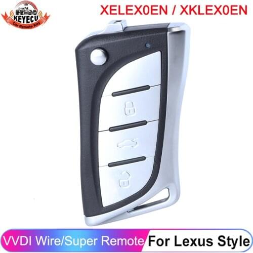 KEYECU Xhorse XKLEX0EN Flip for Lexus Style 3 Button Universal Wire Remote Key for VVDI2 /VVDI MINI Key Tool VVDI Key Tool Max