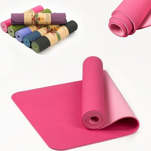 6MM TPE Non-slip Elastic Yoga Mat For Beginner Environmental Fitness Pilates Mat Lamination Multicolor Carpet Gym Exercise Mats