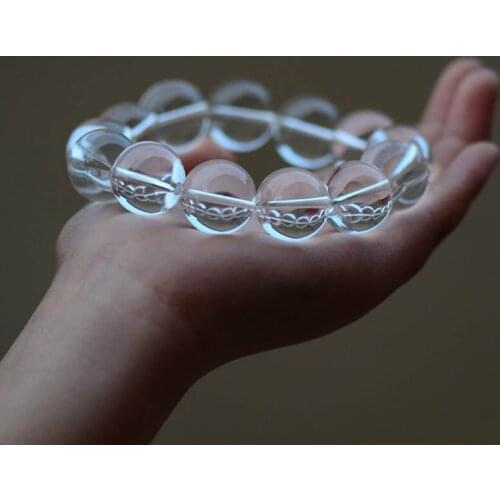 Cristal Natural 10mm-12mm cuentas redondas pulsera hombres y mujeres moda cristal cumpleaños regalo pulsera joyería