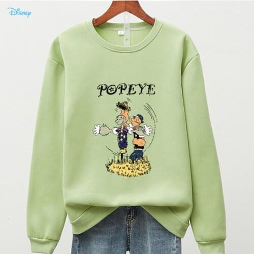 Disney Fashion Brand Man Womes Hoodies 2021 Spring Autumn Female Anime Hood Sweatshirts Ladies Popeye Cool Pullovers Tops Man