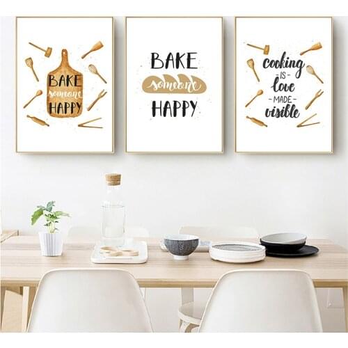 Cartoon Abstract Kitchenware Canvas Painting Prints And Posters Wall Art Pictures For Dining Hall Kitchen Home Decoration