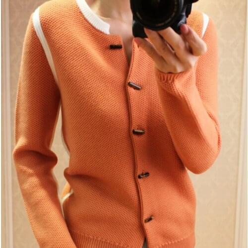 2019 New autumn and winter Cashmere Sweater knit Cardigan wild female Cardigan Sweater coat Slim Cardigan free shipping