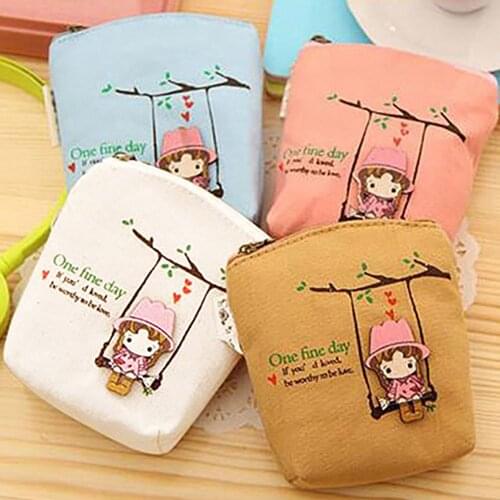 New Wallet Change Pouch Key Holder Small Money Bags Cute Mini Women Canvas Swing Coin Bag Girl Female Purse for Coins Changes