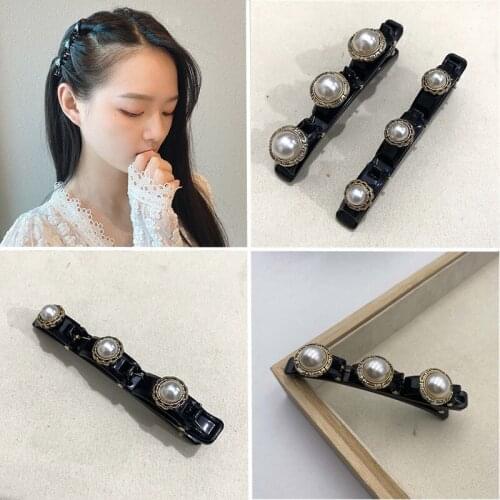 Pearls Women Double Layer Bands Hair Clip Hairbands Fashion Plastic Braided Headband Punk Womens Headwear Hair Accessories